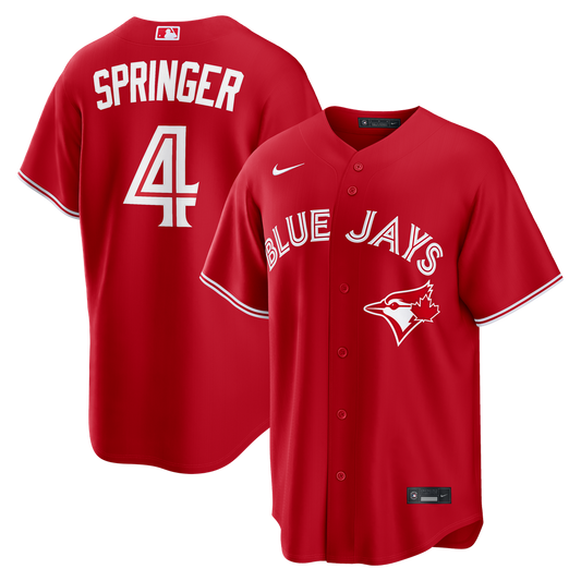 Toronto Blue Jays George Springer Nike Canada Day Replica Jersey - Red MLB Team Jersey Baseball Fan Apparel