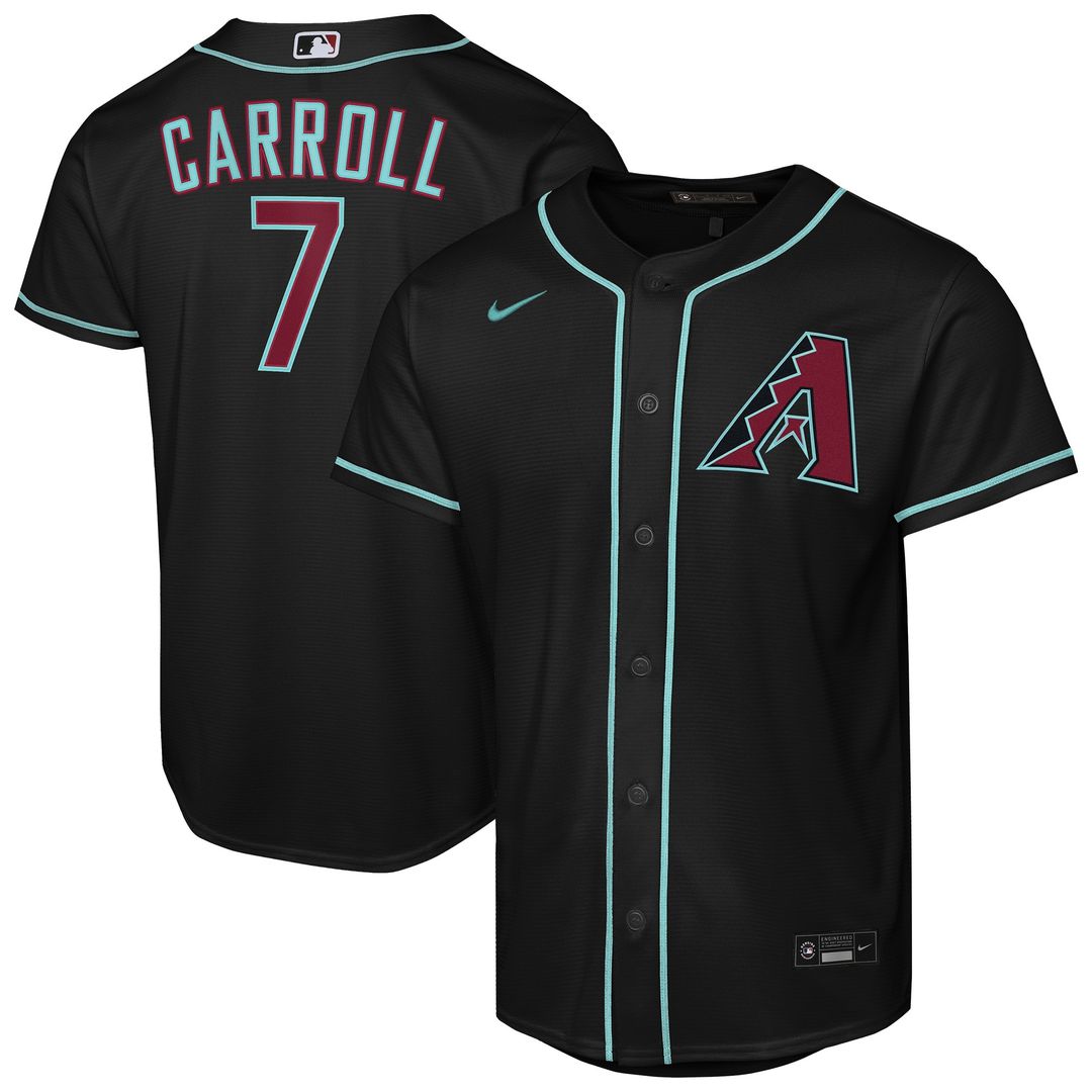 Arizona Diamondbacks Corbin Carroll Nike Youth Alternate Replica Jersey - Black MLB Team Jersey Baseball Fan Apparel