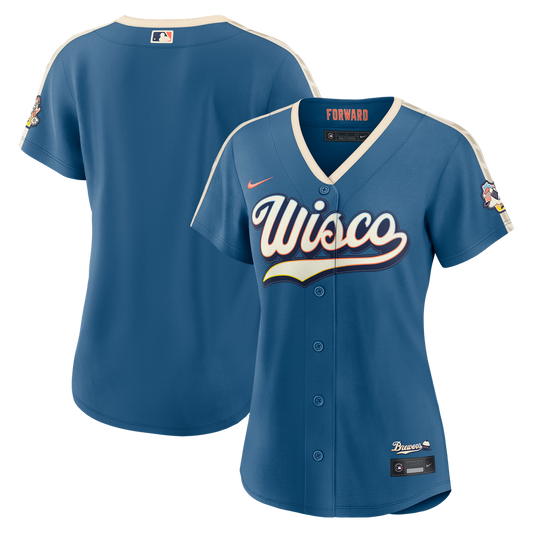 Milwaukee Brewers Nike Women's 2026 City Connect Stadium Jersey - Mineral Blue MLB Team Jersey Baseball Fan Apparel