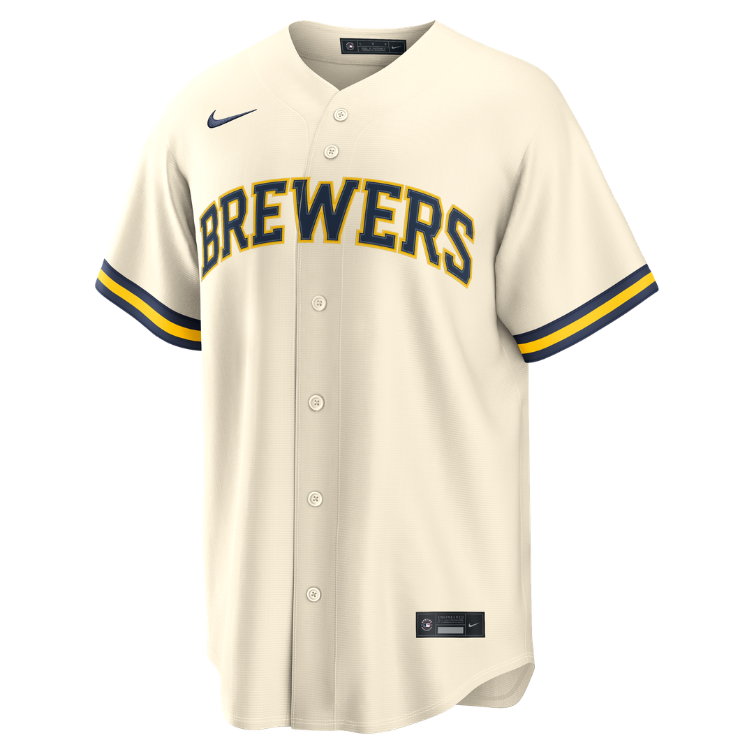 Milwaukee Brewers Jackson Chourio Nike Home Replica Jersey - Cream MLB Team Jersey Baseball Fan Apparel