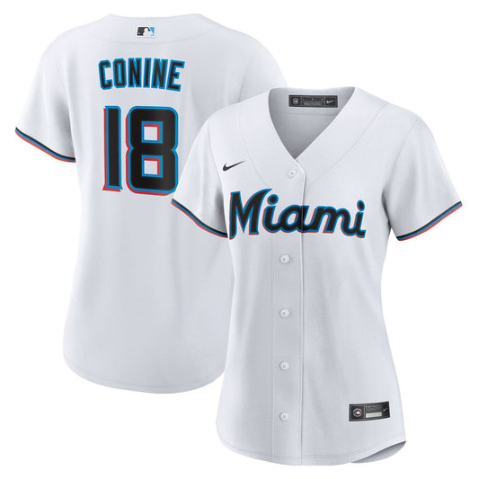 Miami Marlins Griffin Conine Nike Women's Home Replica Jersey - White MLB Team Jersey Baseball Fan Apparel