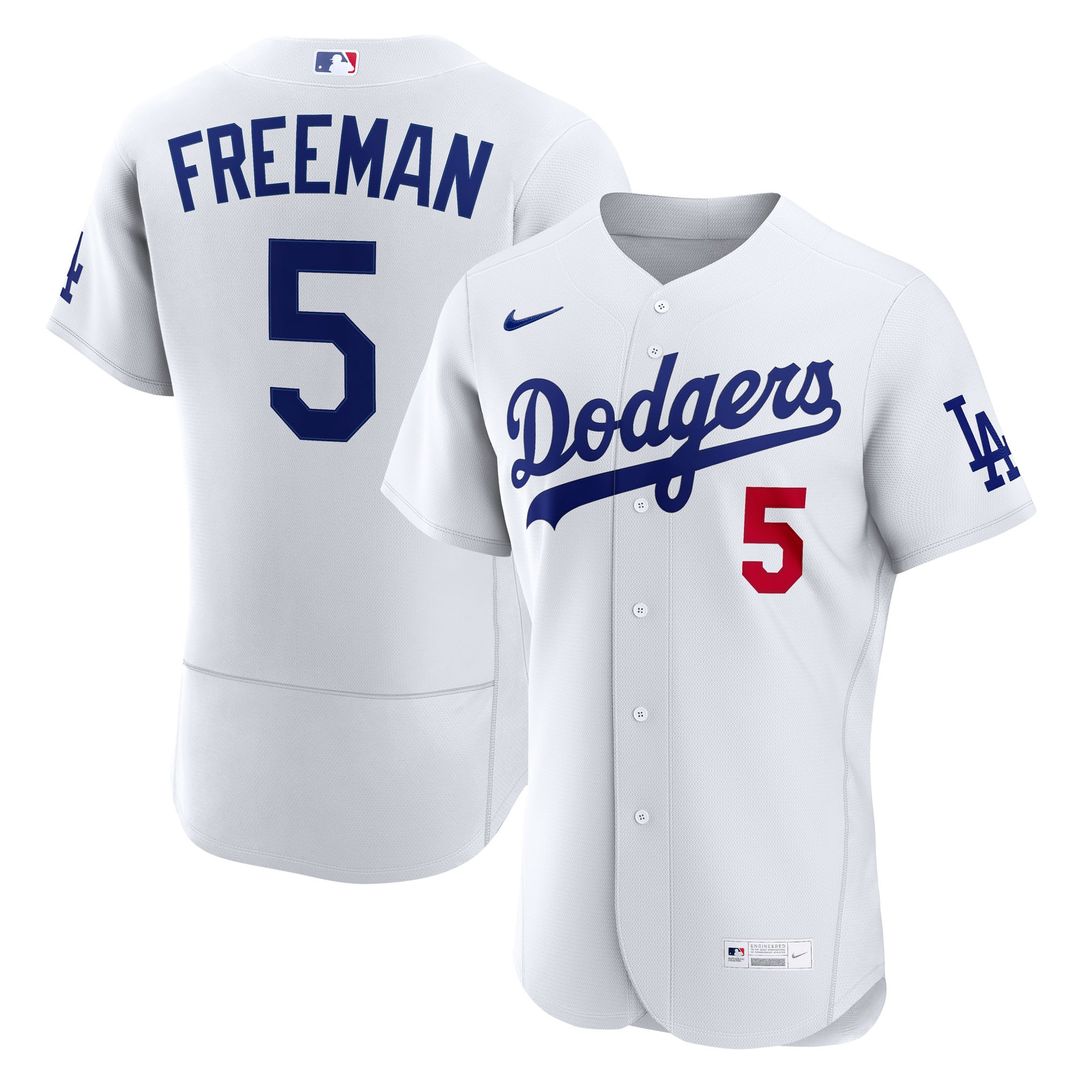 Los Angeles Dodgers Freddie Freeman Nike Home Authentic Jersey - White MLB Team Jersey Baseball Fan Apparel