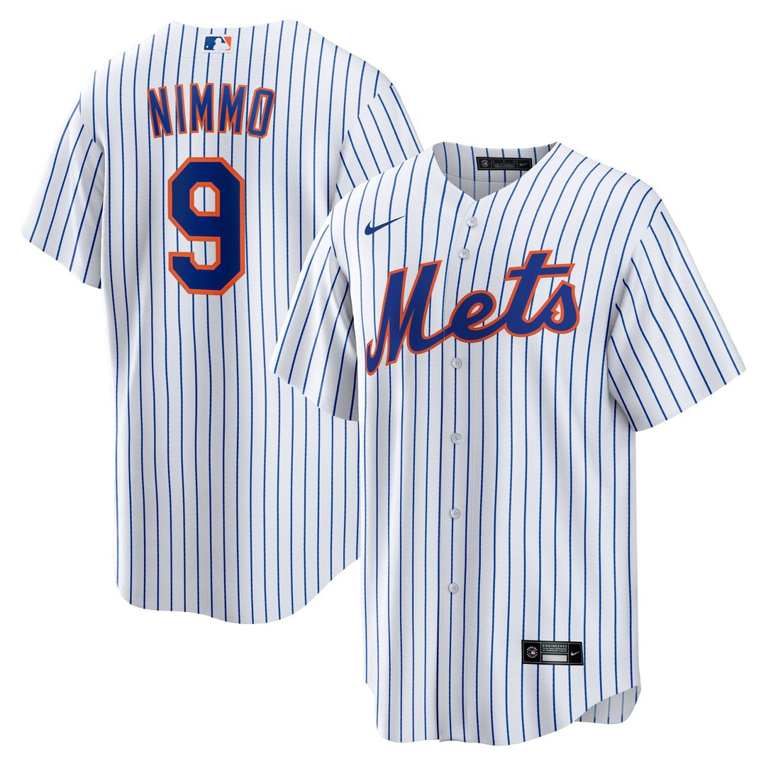 New York Mets Brandon Nimmo Nike Home Replica Jersey - White MLB Team Jersey Baseball Fan Apparel