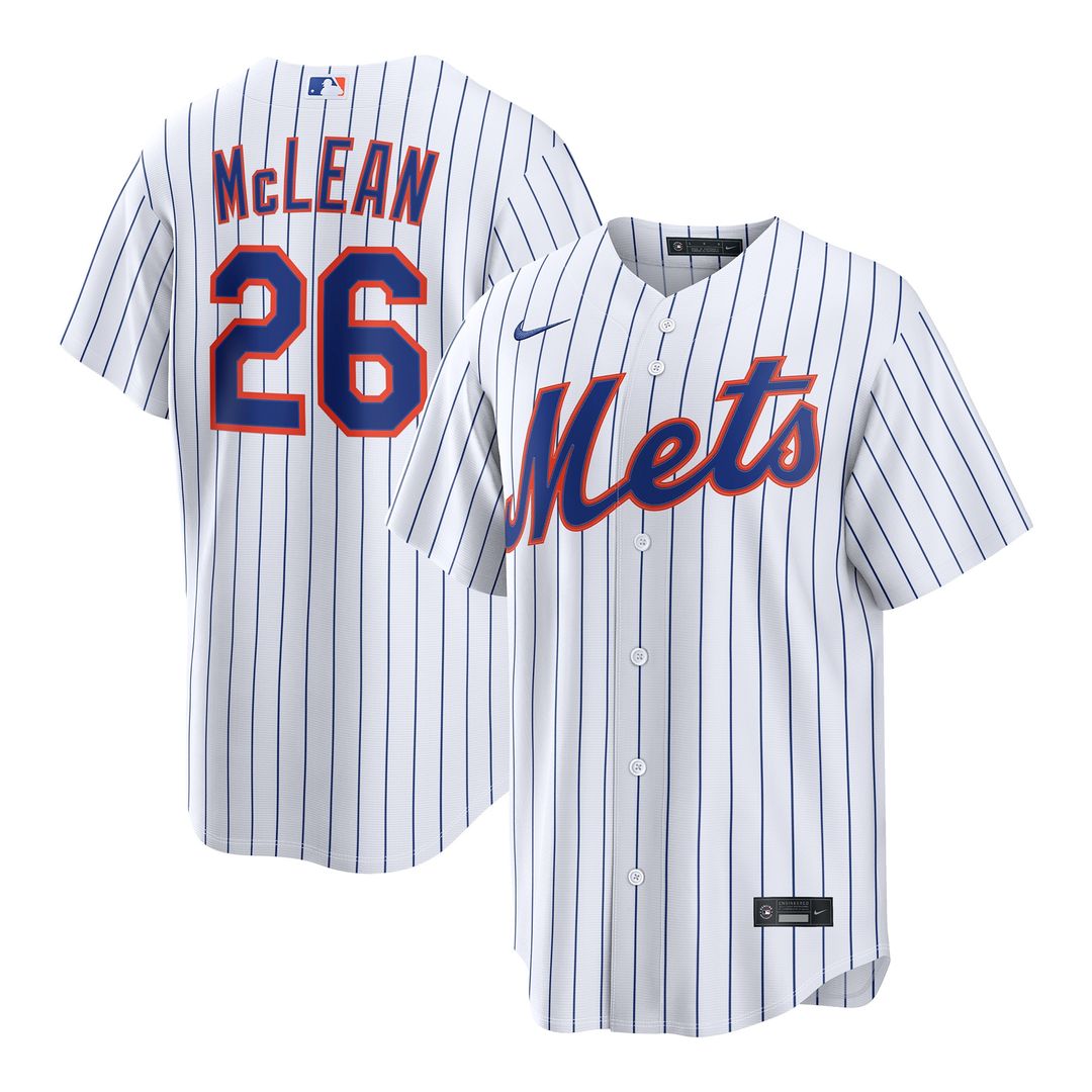 New York Mets Nolan McLean Nike Home Replica Jersey - White MLB Team Jersey Baseball Fan Apparel