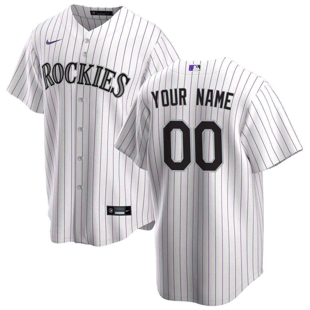 Colorado Rockies Nike Home Replica Custom Jersey - White MLB Team Jersey Baseball Fan Apparel