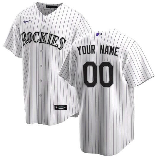 Colorado Rockies Nike Home Replica Custom Jersey - White MLB Team Jersey Baseball Fan Apparel