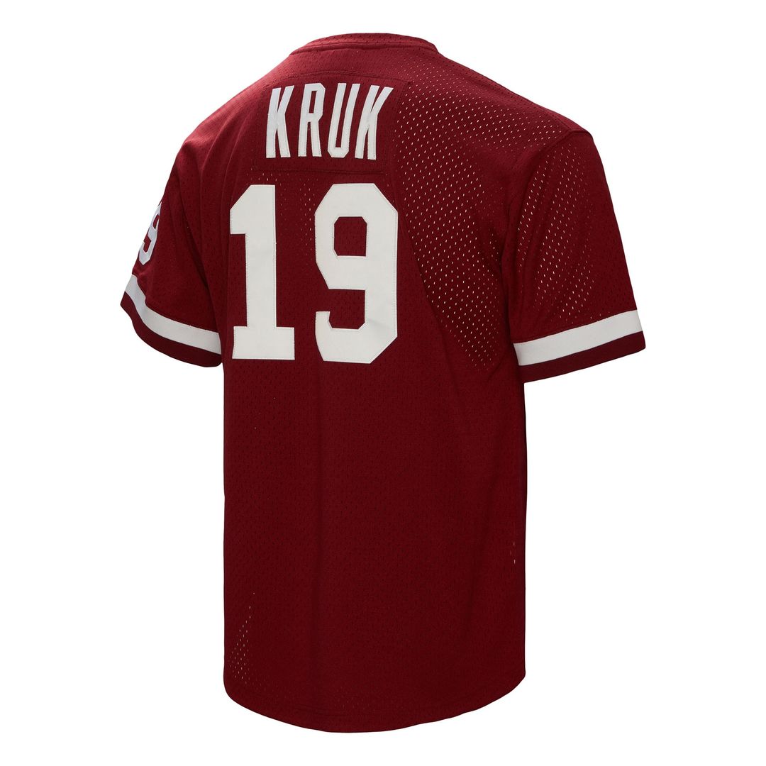 Philadelphia Phillies John Kruk Mitchell & Ness Big & Tall Cooperstown Mesh Batting Practice Jersey - Burgundy MLB Team Jersey Baseball Fan Apparel
