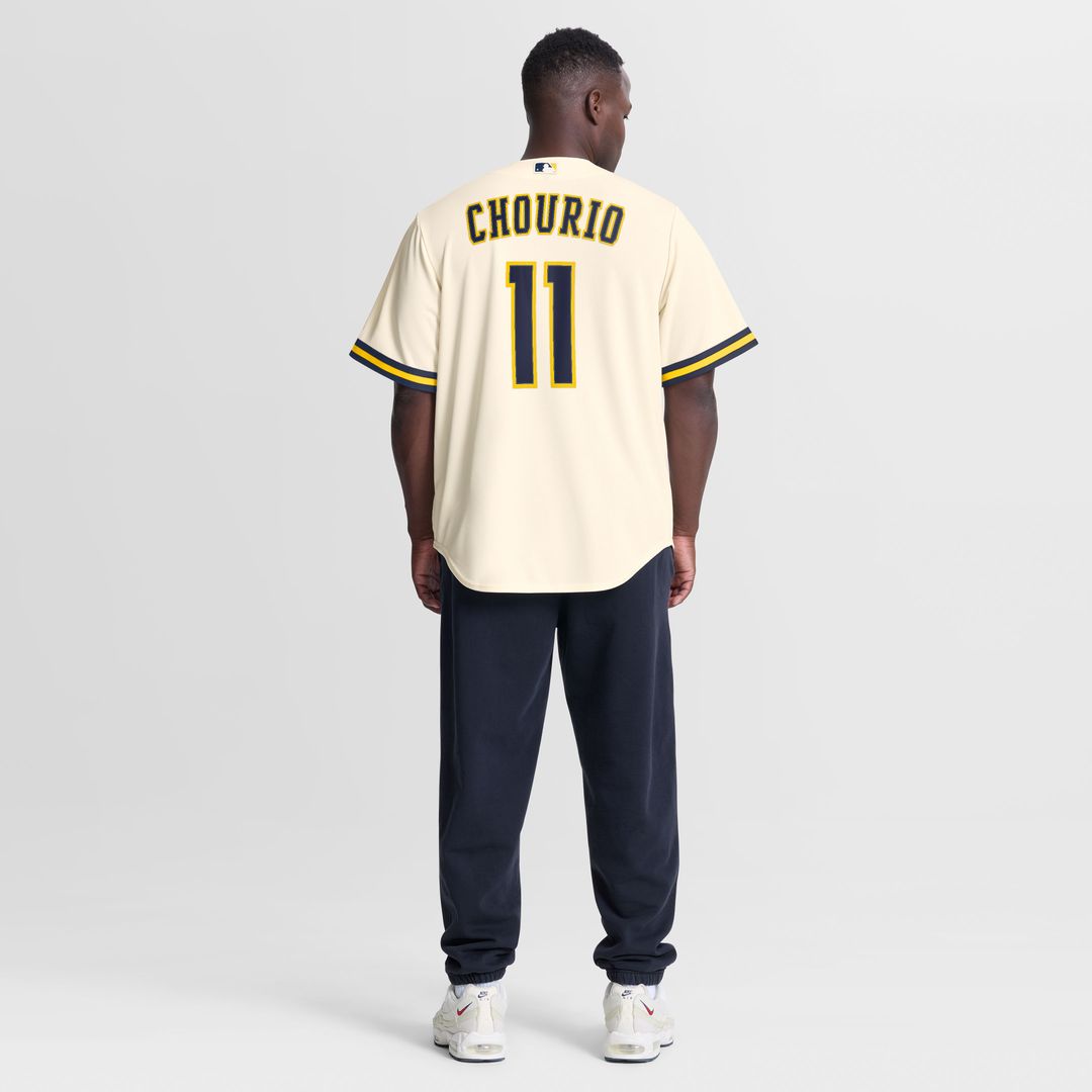 Milwaukee Brewers Jackson Chourio Nike Home Replica Jersey - Cream MLB Team Jersey Baseball Fan Apparel