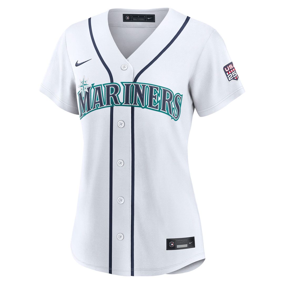 Seattle Mariners Josh Naylor Nike Women's USA 250 Fourth of July Home Stadium Jersey - White MLB Team Jersey Baseball Fan Apparel