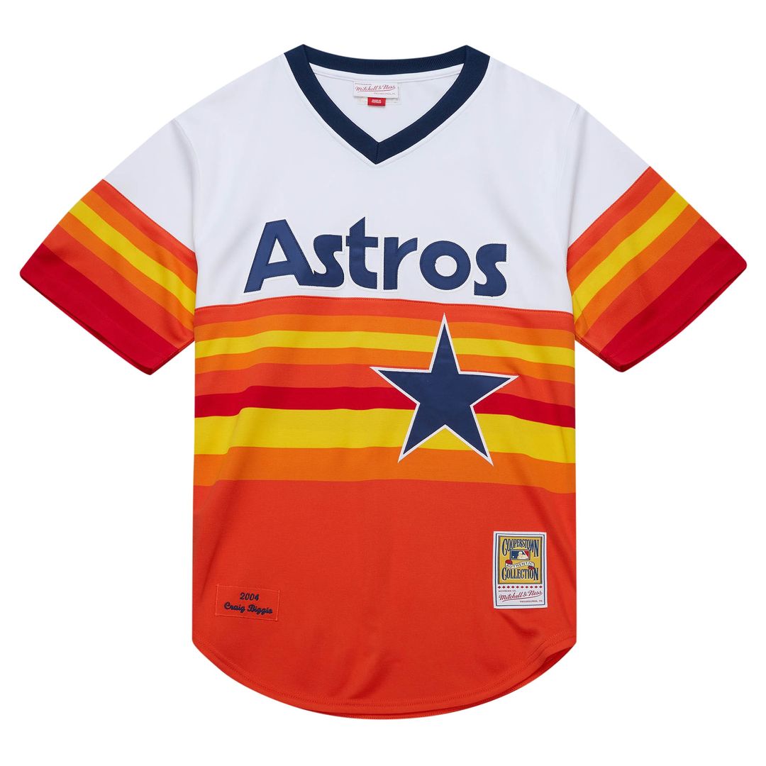 Houston Astros Craig Biggio Mitchell & Ness 2004 Cooperstown Authentic Throwback Jersey - White MLB Team Jersey Baseball Fan Apparel