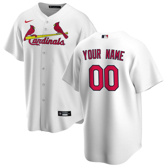 St. Louis Cardinals Nike Home Replica Custom Jersey - White MLB Team Jersey Baseball Fan Apparel