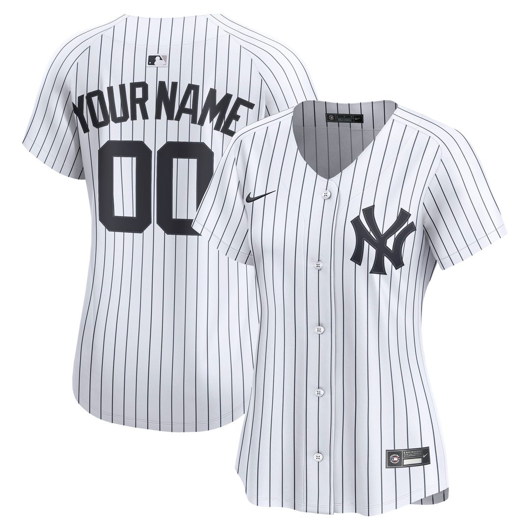 New York Yankees Nike Women's Home Limited Custom Jersey - White MLB Team Jersey Baseball Fan Apparel