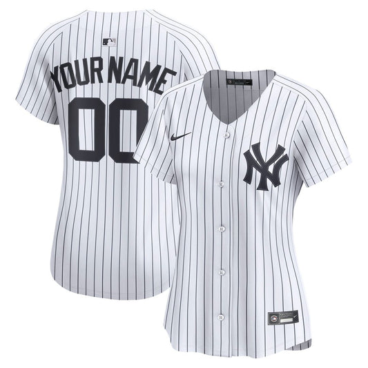 New York Yankees Nike Women's Home Limited Custom Jersey - White MLB Team Jersey Baseball Fan Apparel