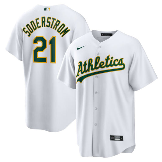 Athletics Tyler Soderstrom Nike Home Replica Jersey - White MLB Team Jersey Baseball Fan Apparel