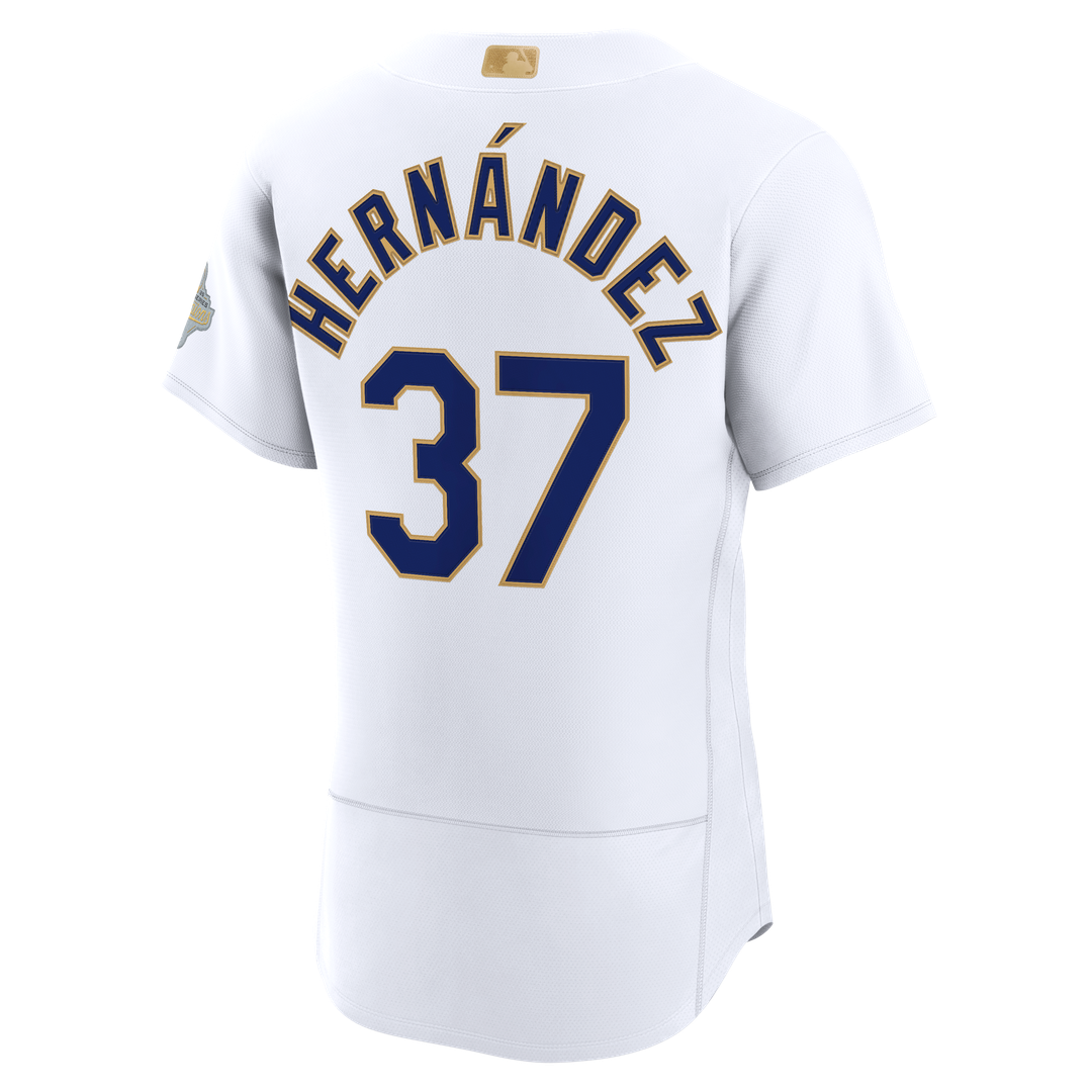 Los Angeles Dodgers Teoscar Hernández Nike 2026 Gold Collection Authentic Jersey - White MLB Team Jersey Baseball Fan Apparel