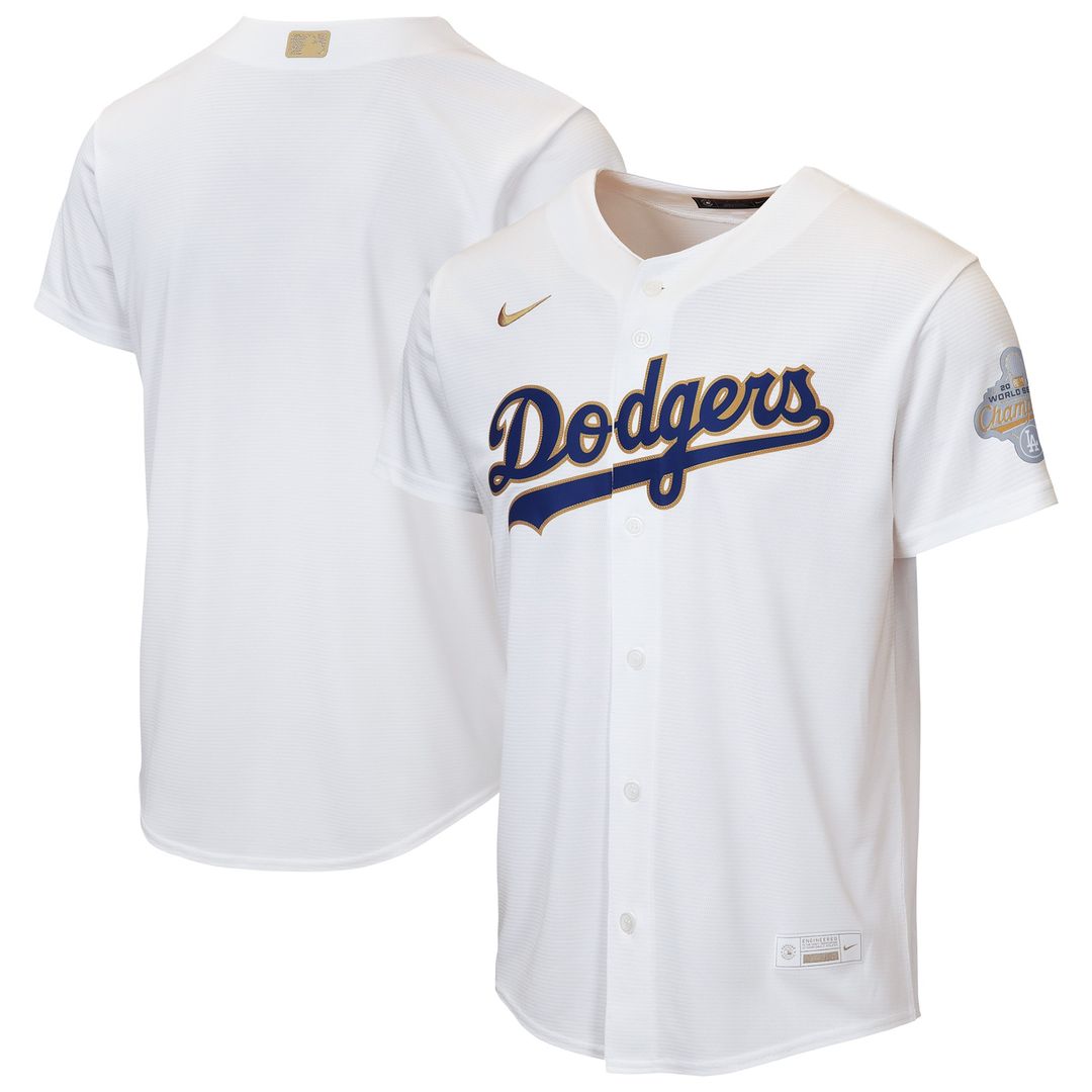 Los Angeles Dodgers Nike Youth 2026 Gold Collection Home Replica Jersey - White MLB Team Jersey Baseball Fan Apparel