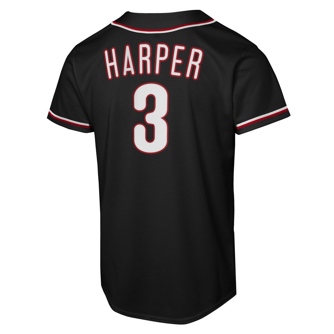 Philadelphia Phillies Bryce Harper Nike Youth Fashion Replica Player Jersey - Black MLB Team Jersey Baseball Fan Apparel
