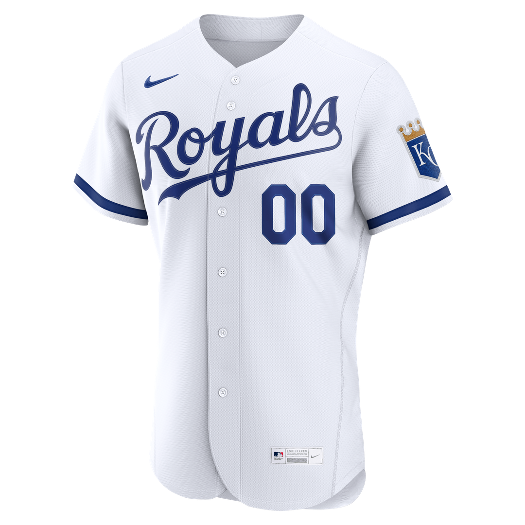 Kansas City Royals Nike Home Authentic Custom Jersey - White MLB Team Jersey Baseball Fan Apparel
