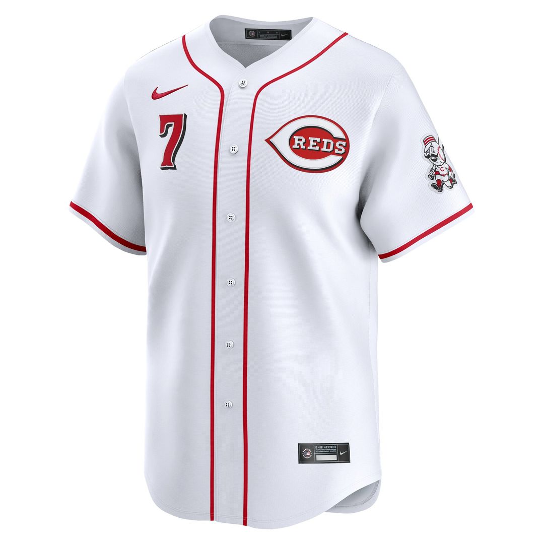 Cincinnati Reds Spencer Steer Nike Home Limited Player Jersey - White MLB Team Jersey Baseball Fan Apparel
