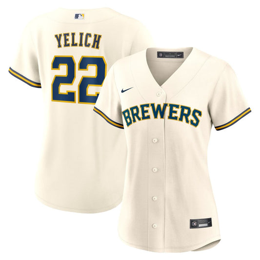 Milwaukee Brewers Christian Yelich Nike Women's Home Replica Jersey - White MLB Team Jersey Baseball Fan Apparel
