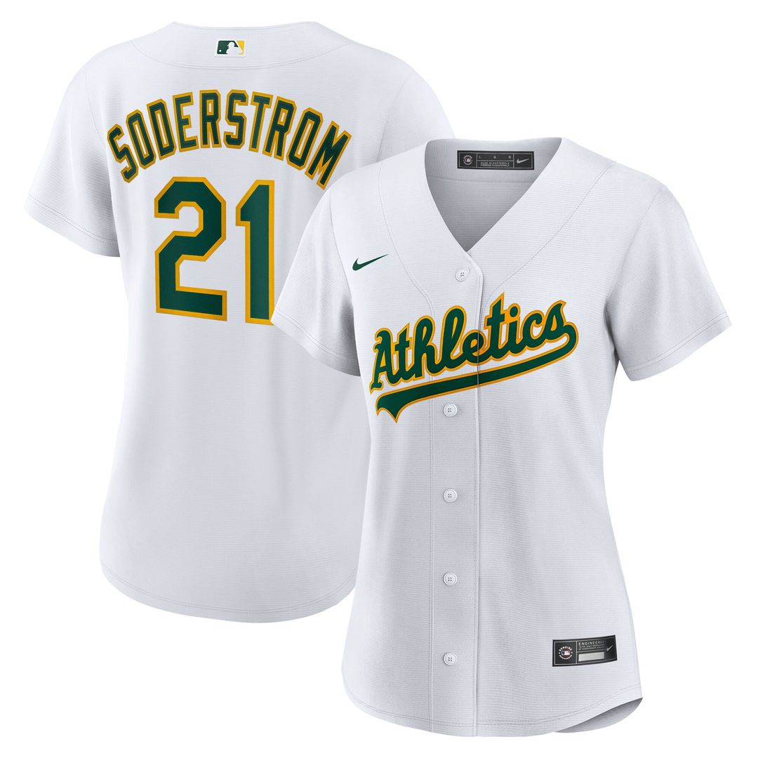 Athletics Tyler Soderstrom Nike Women's Home Replica Jersey - White MLB Team Jersey Baseball Fan Apparel