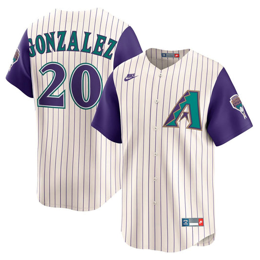 Arizona Diamondbacks Luis Gonzalez Nike Throwback Cooperstown Limited Jersey - Cream MLB Team Jersey Baseball Fan Apparel