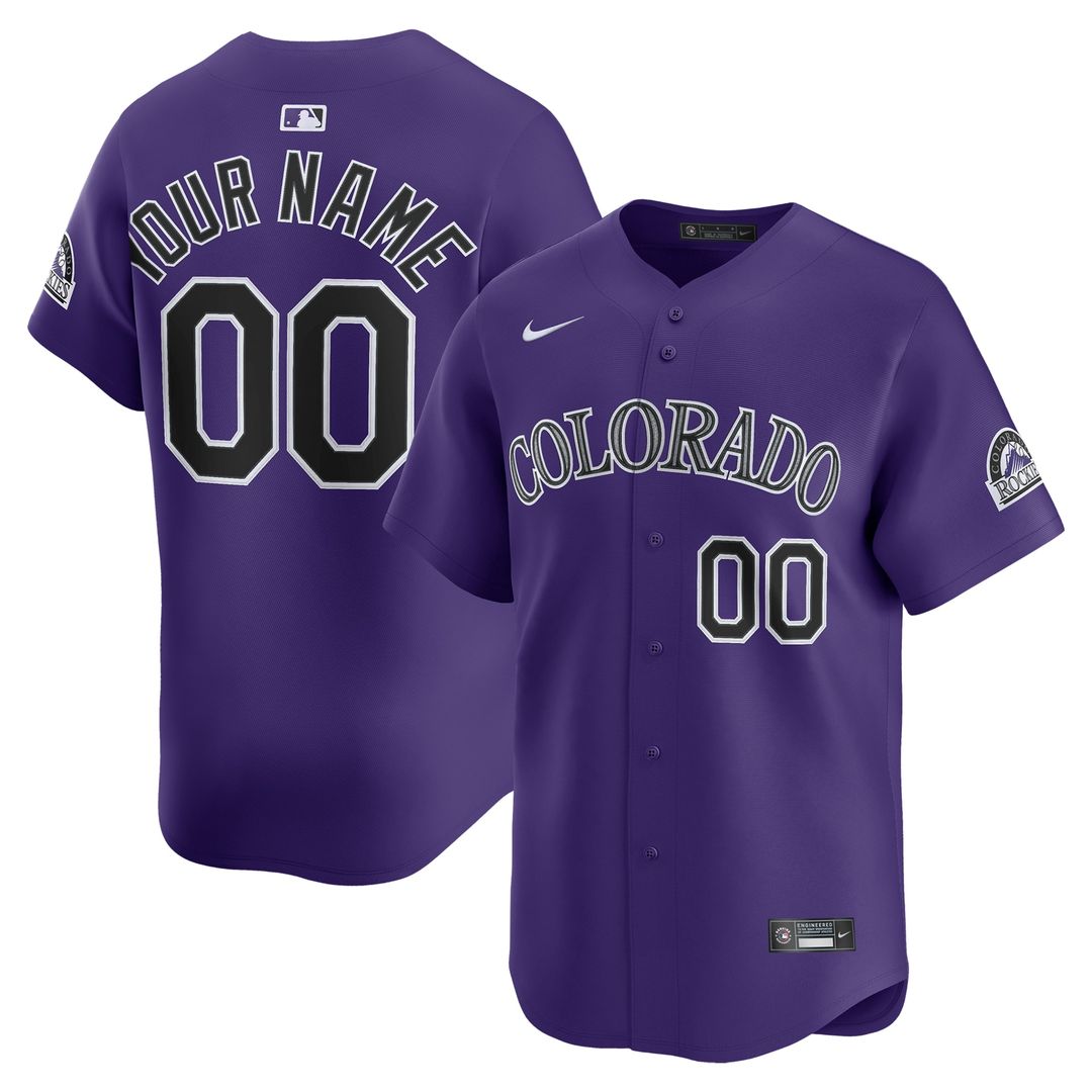 Colorado Rockies Nike Alternate Limited Custom Jersey - Purple MLB Team Jersey Baseball Fan Apparel