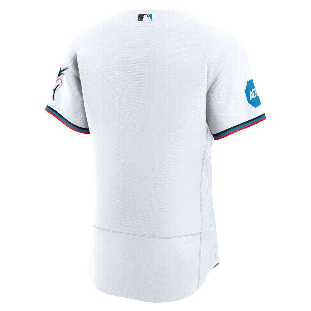 Miami Marlins Nike Home Authentic Jersey - White MLB Team Jersey Baseball Fan Apparel