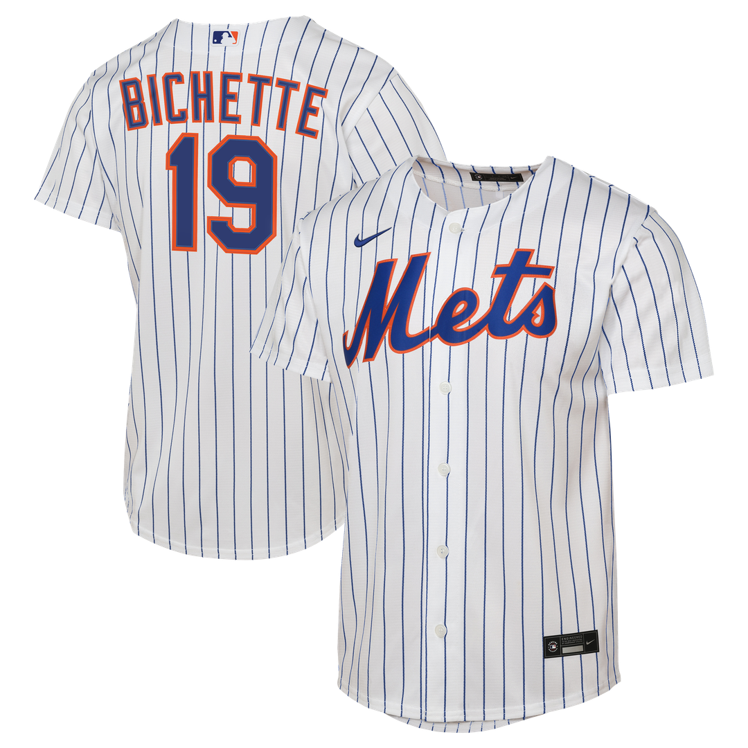 New York Mets Bo Bichette Nike Youth Home Baseline Jersey - White MLB Team Jersey Baseball Fan Apparel
