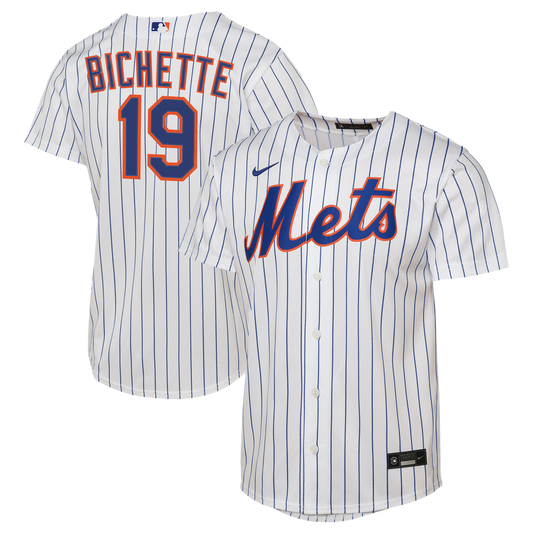 New York Mets Bo Bichette Nike Youth Home Baseline Jersey - White MLB Team Jersey Baseball Fan Apparel