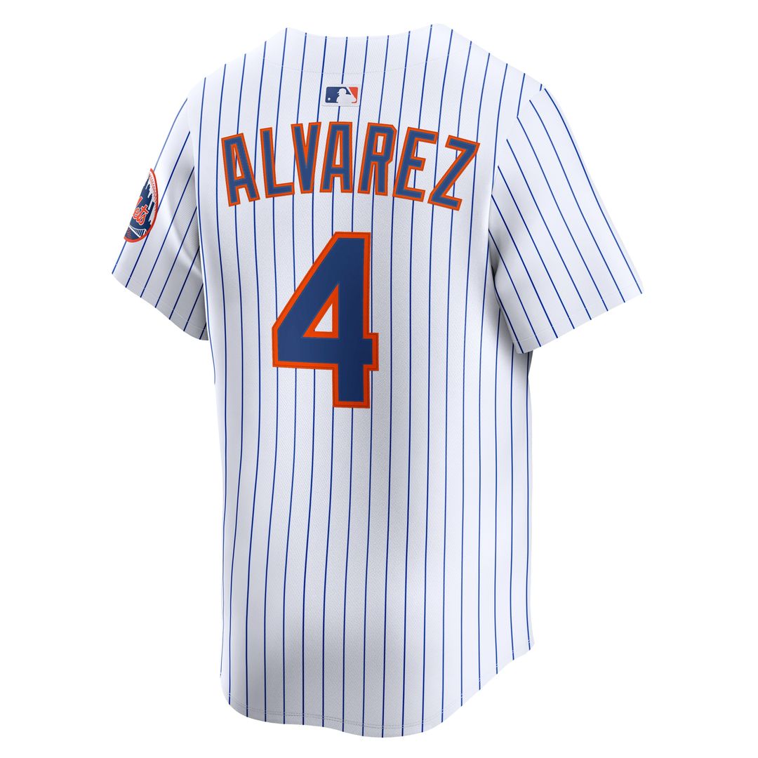 New York Mets Francisco Alvarez Nike Home Limited Player Jersey - White MLB Team Jersey Baseball Fan Apparel