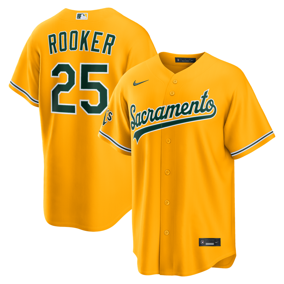 Athletics Brent Rooker Nike Alternate Stadium Jersey - Gold MLB Team Jersey Baseball Fan Apparel