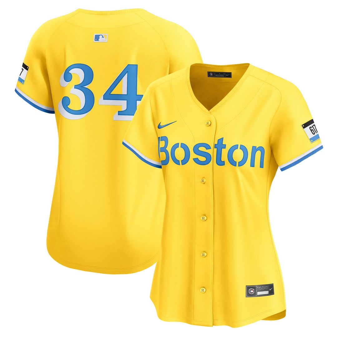 Boston Red Sox David Ortiz Nike Women's City Connect Limited Jersey - Gold MLB Team Jersey Baseball Fan Apparel
