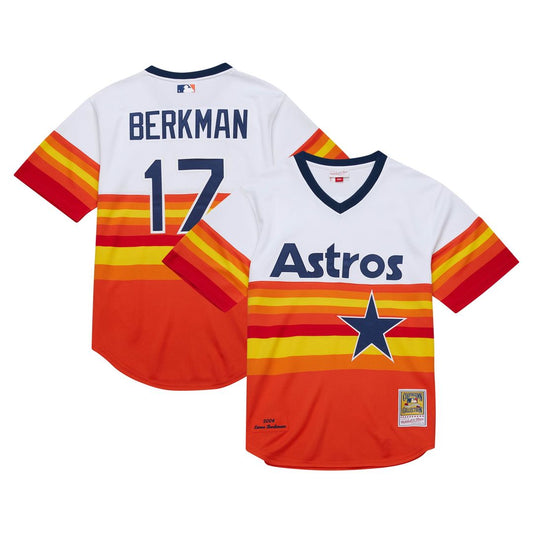 Houston Astros Lance Berkman Mitchell & Ness 2004 Cooperstown Authentic Throwback Jersey - White MLB Team Jersey Baseball Fan Apparel