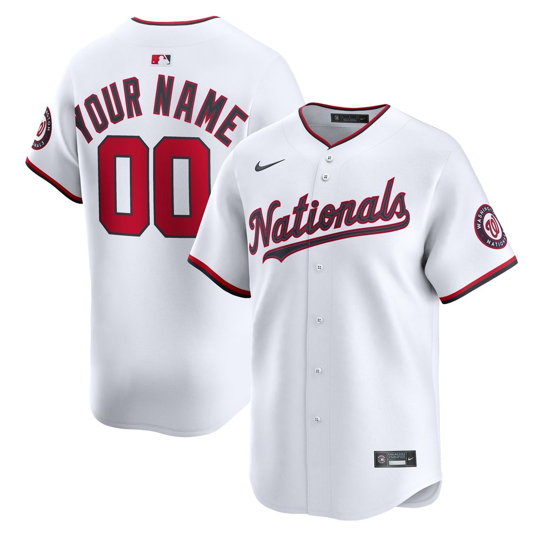 Washington Nationals Nike Home Limited Custom Jersey - White MLB Team Jersey Baseball Fan Apparel
