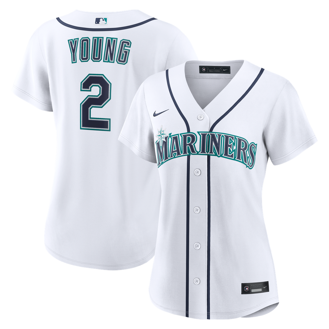 Seattle Mariners Cole Young Nike Women's Home Replica Jersey - White MLB Team Jersey Baseball Fan Apparel