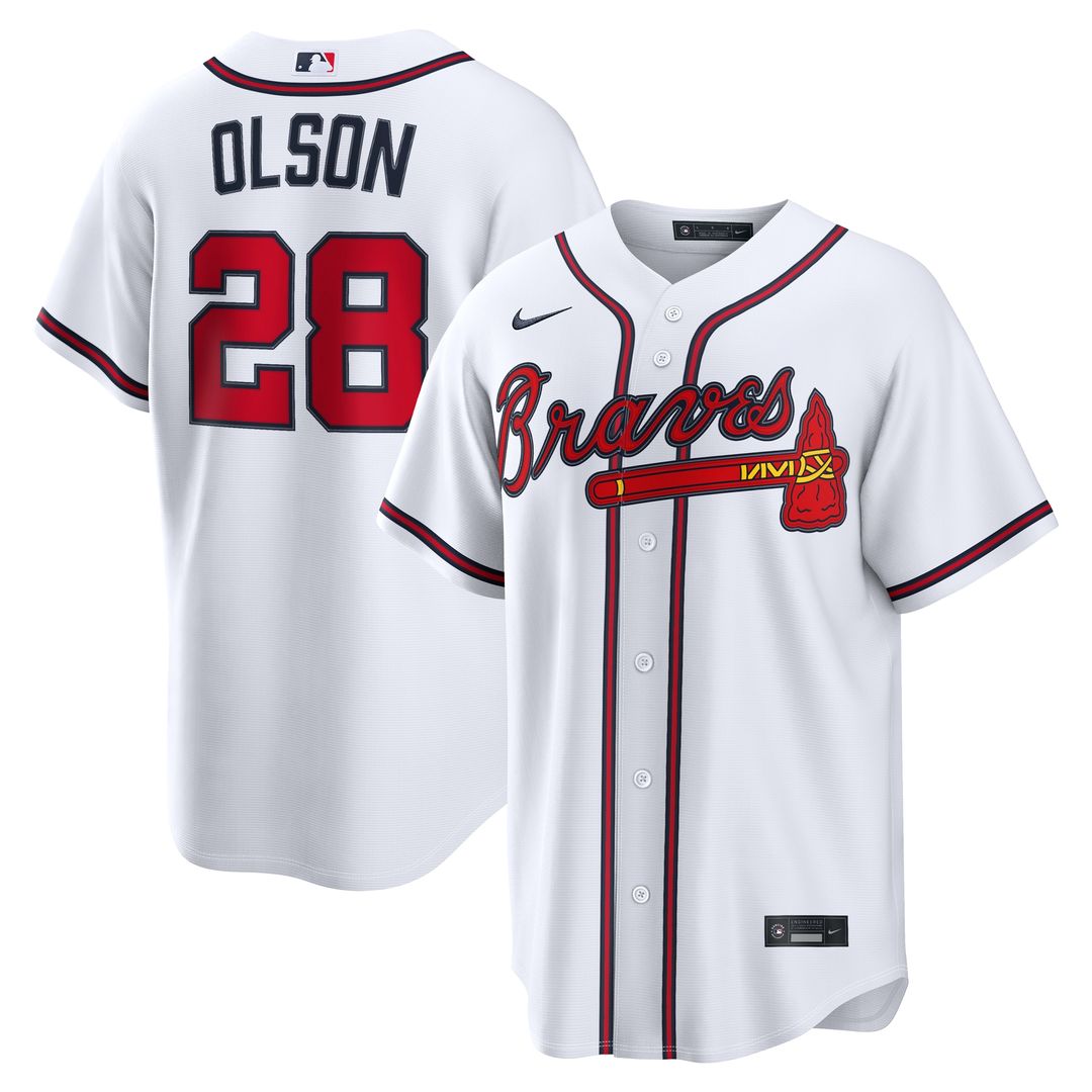 Atlanta Braves Matt Olson Nike Home Replica Jersey - White MLB Team Jersey Baseball Fan Apparel