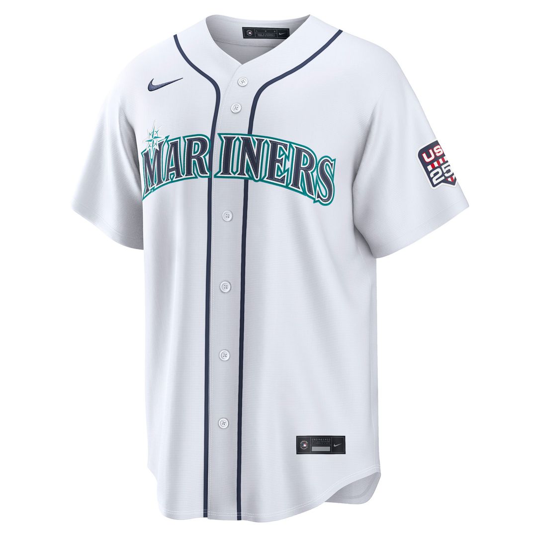 Seattle Mariners Cal Raleigh Nike USA 250 Fourth of July Home Stadium Jersey - White MLB Team Jersey Baseball Fan Apparel