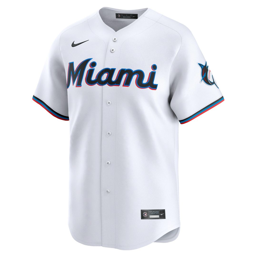 Miami Marlins Sandy Alcantara Nike Home Limited Player Jersey - White MLB Team Jersey Baseball Fan Apparel