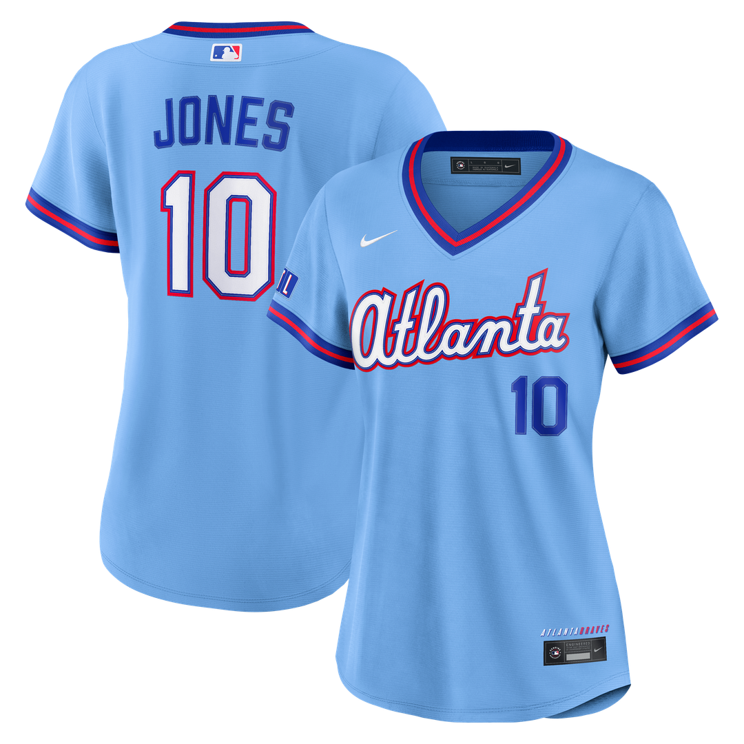 Atlanta Braves Chipper Jones Nike Women's 2026 City Connect Stadium Jersey - Powder Blue MLB Team Jersey Baseball Fan Apparel