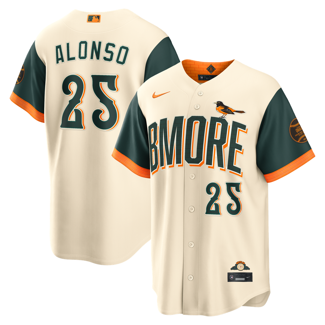 Baltimore Orioles Pete Alonso Nike 2026 City Connect Stadium Jersey - Cream MLB Team Jersey Baseball Fan Apparel