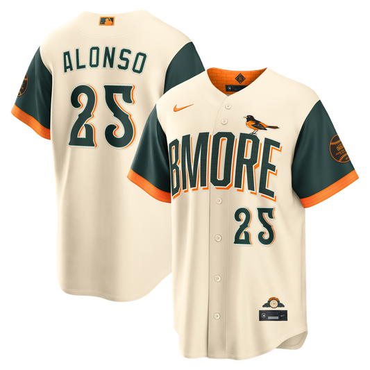 Baltimore Orioles Pete Alonso Nike 2026 City Connect Stadium Jersey - Cream MLB Team Jersey Baseball Fan Apparel