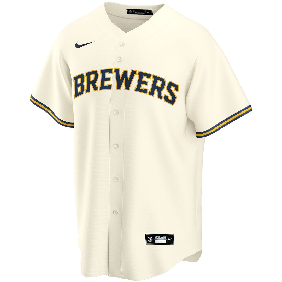 Milwaukee Brewers Nike Home Replica Custom Jersey - Cream MLB Team Jersey Baseball Fan Apparel