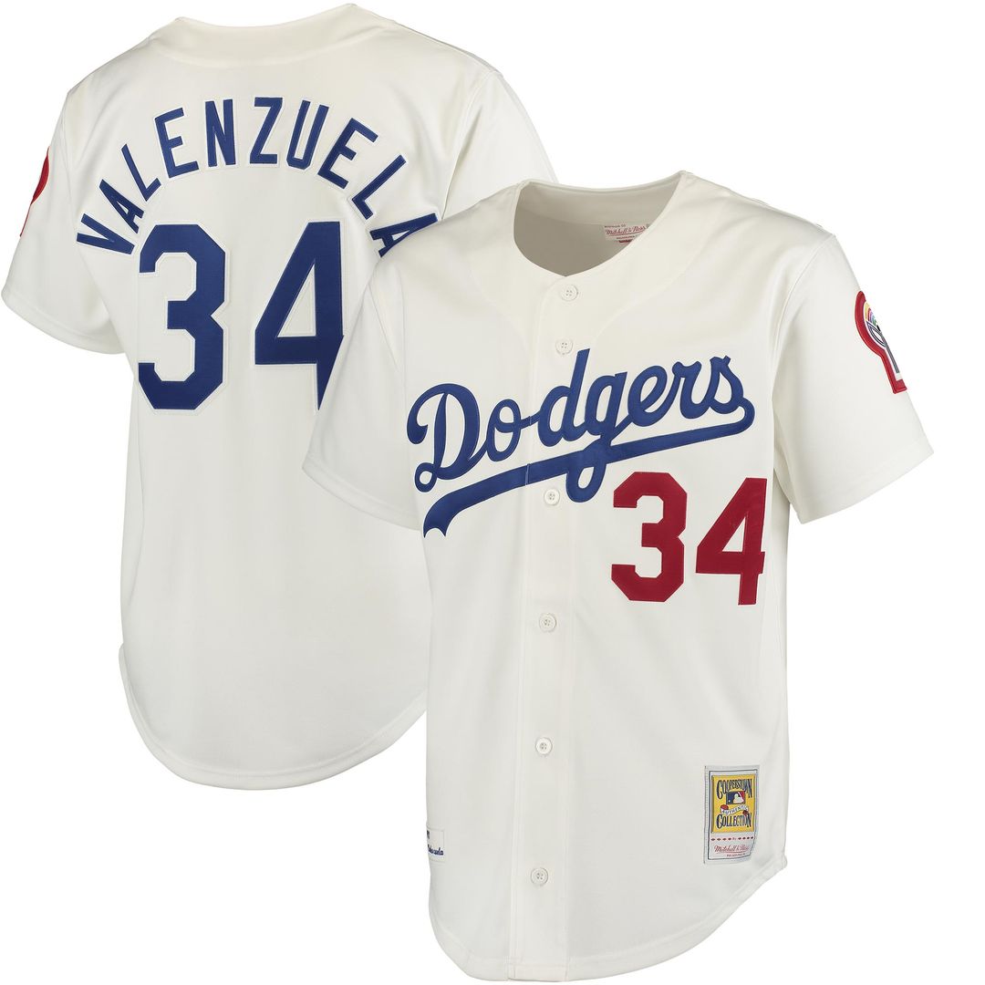 Los Angeles Dodgers Fernando Valenzuela Mitchell & Ness Road 1981 Cooperstown Authentic Jersey - Gray MLB Team Jersey Baseball Fan Apparel