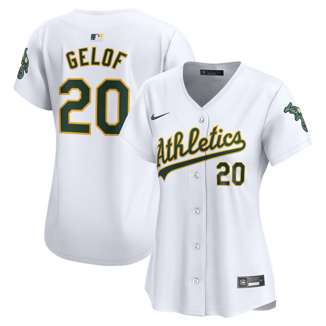 Athletics Zack Gelof Nike Women's Home Limited Player Jersey - White MLB Team Jersey Baseball Fan Apparel