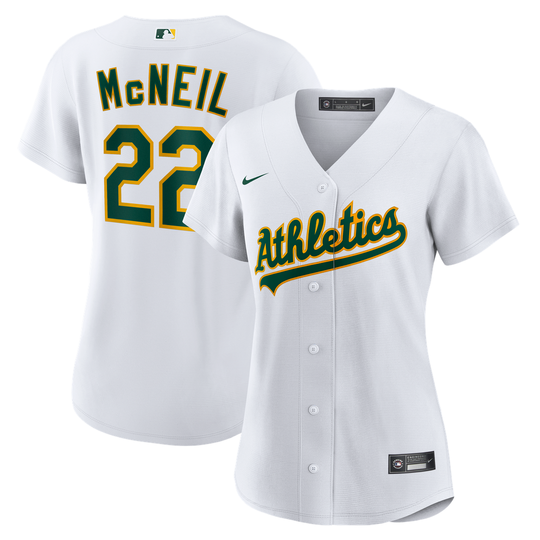Athletics Jeff McNeil Nike Women's Home Replica Jersey - White MLB Team Jersey Baseball Fan Apparel
