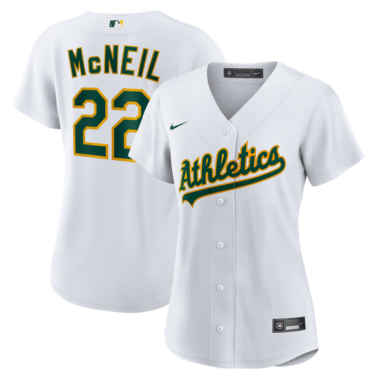 Athletics Jeff McNeil Nike Women's Home Replica Jersey - White MLB Team Jersey Baseball Fan Apparel