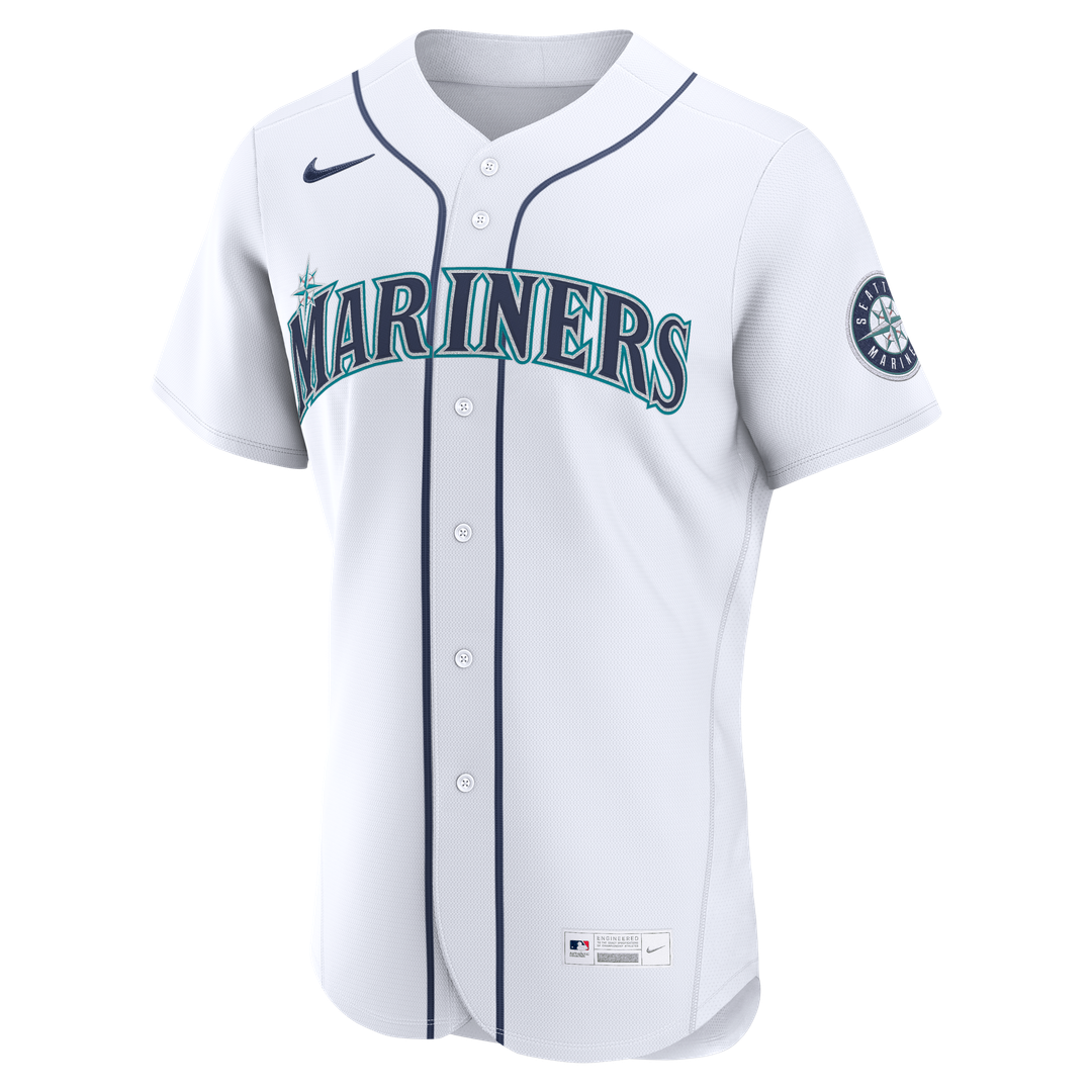 Seattle Mariners Nike Home Authentic Custom Jersey - White MLB Team Jersey Baseball Fan Apparel