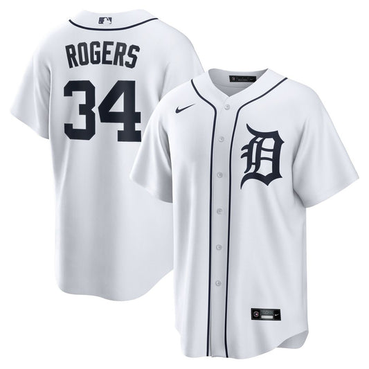 Detroit Tigers Jake Rogers Nike Home Replica Jersey - White MLB Team Jersey Baseball Fan Apparel