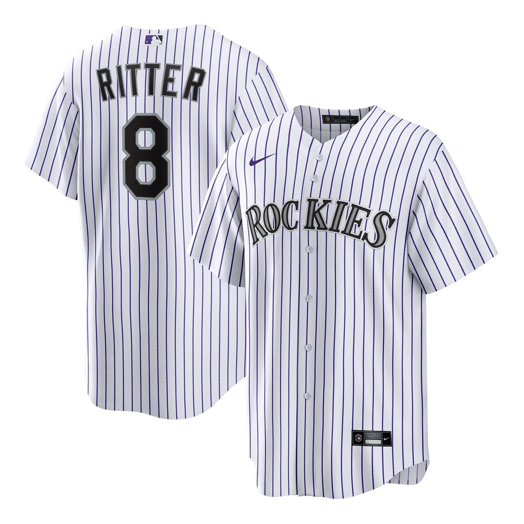 Colorado Rockies Ryan Ritter Nike Home Replica Jersey - White MLB Team Jersey Baseball Fan Apparel